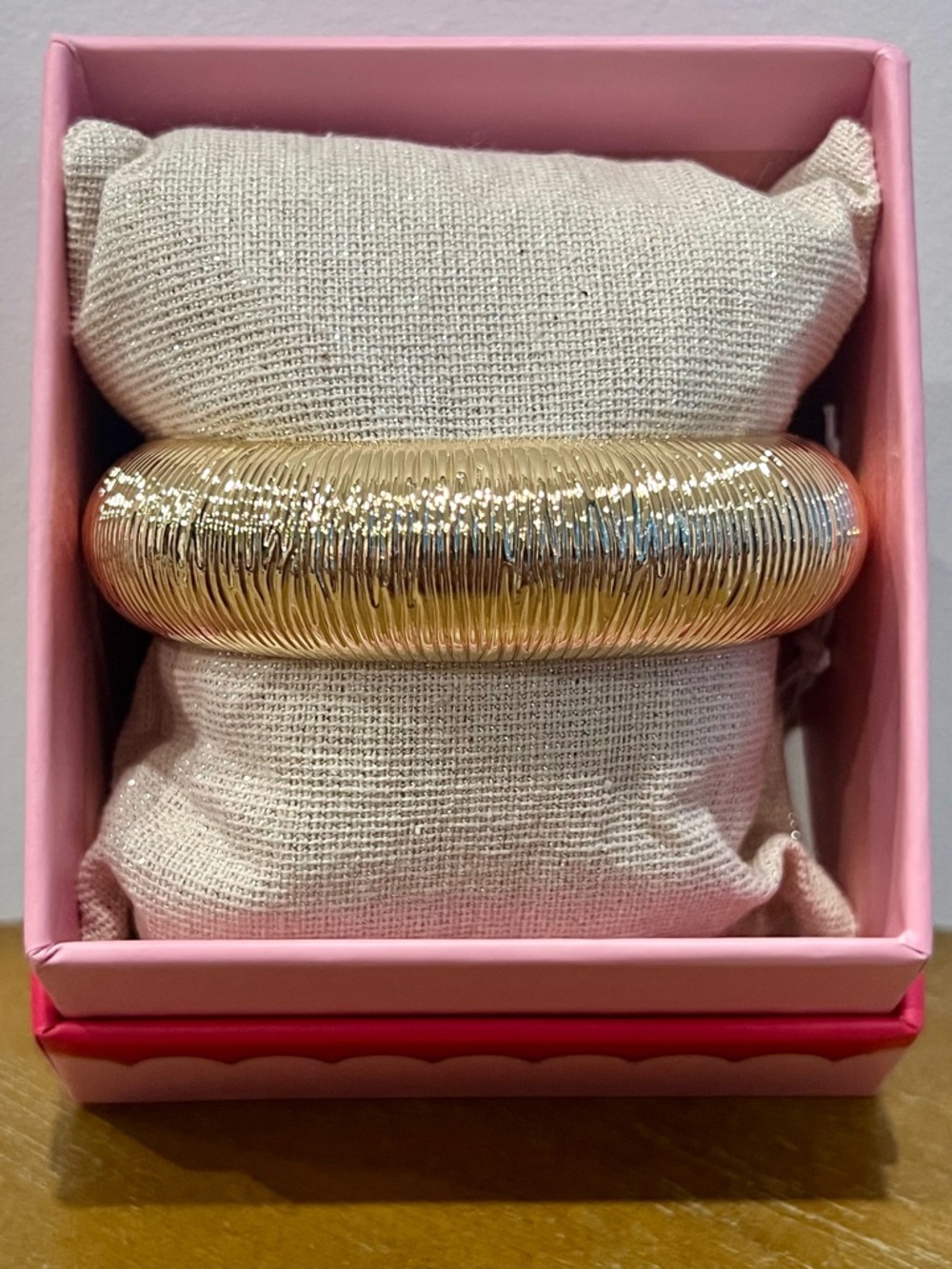 House of Harlow 1960 Chunky Gold Cuff Bracelet Statement Ribbed Wide Bangle NWT